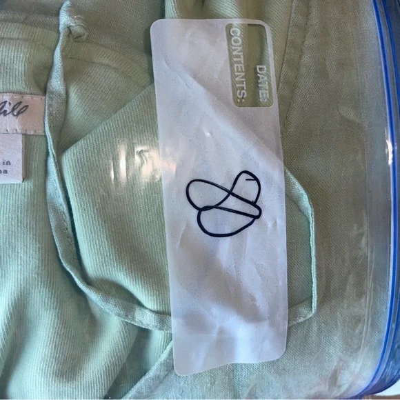 J Jill Linen Cotton Hooded Sweatshirt Light Green Size L Heavy weight Athleisure - Picture 14 of 14